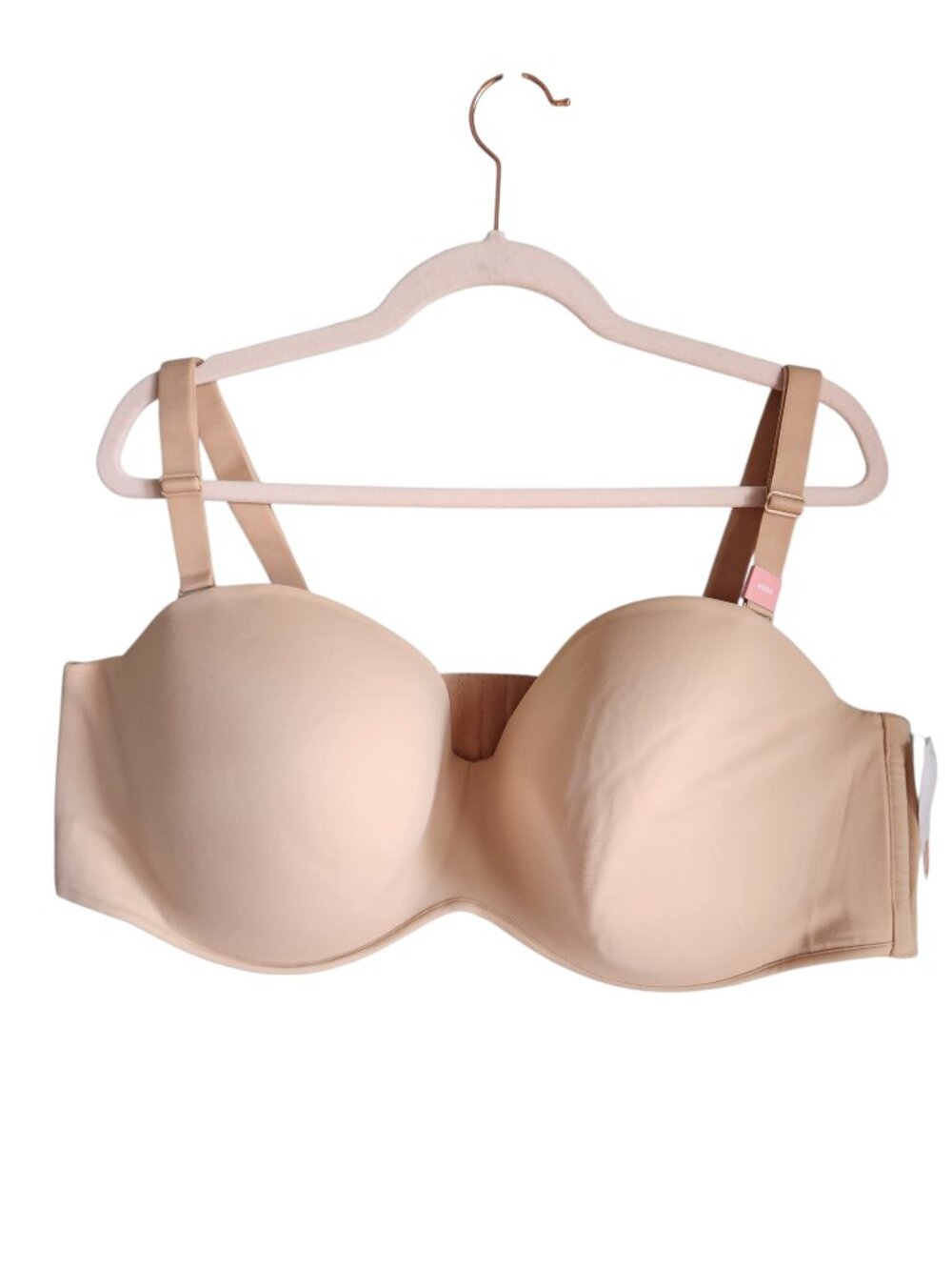 Cacique Bra 48DD Nude Beige Smooth Boost Strapless Multi Way Convertible NEW